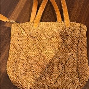 CHANEL Woven Tan Hand Tote